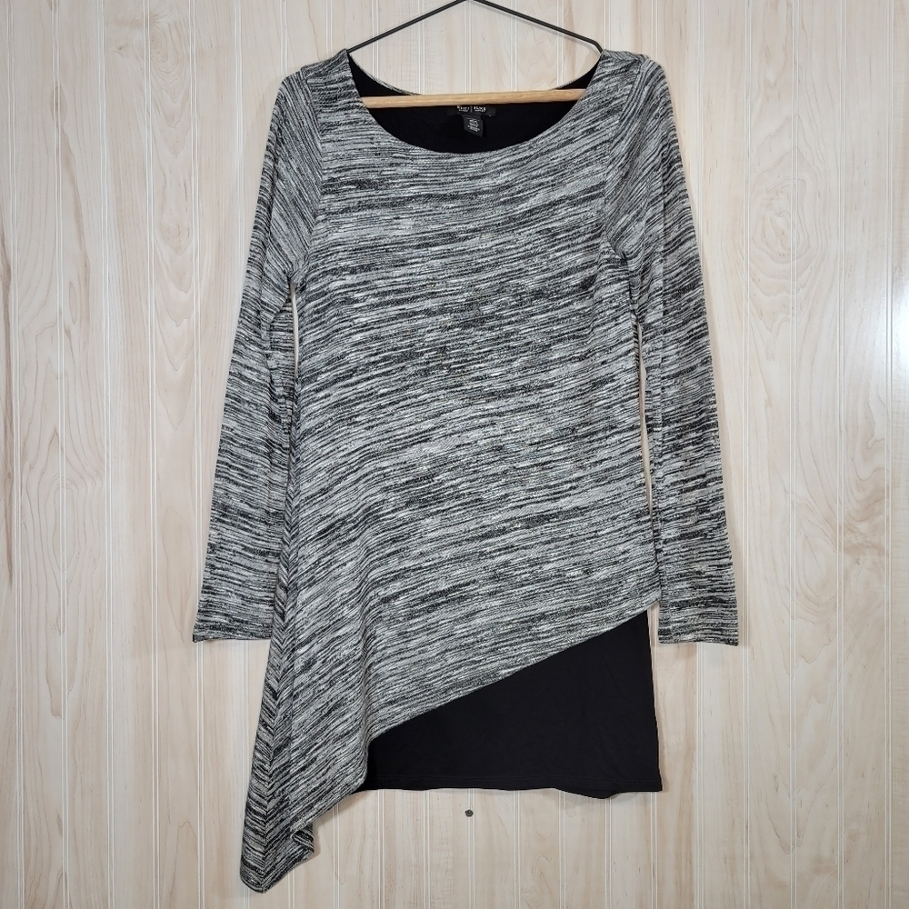 White House Black Market Tunic Length Asymmetrical Top Sz Sm